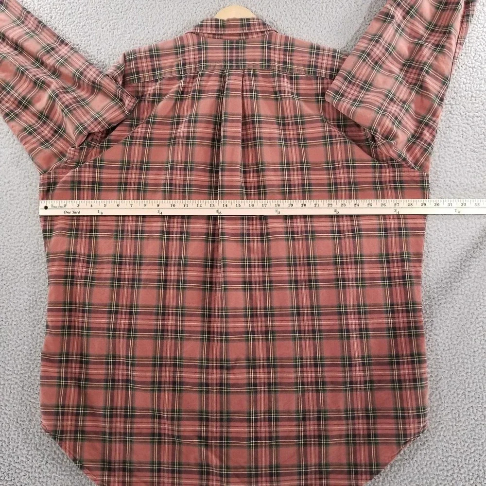 Polo Ralph Lauren Shirt Mens 2XLT Brown Plaid Button Down Casual Dress Oxford